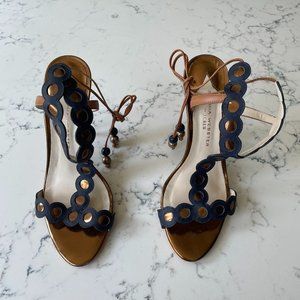 Sophia Webster x J.Crew Strappy Navy/Bronze Heels